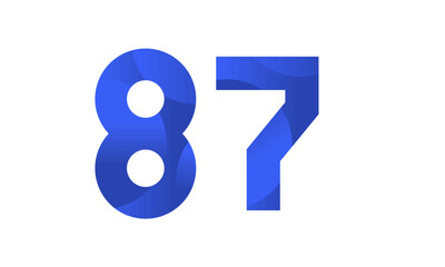 Blue Beach Number Modern Business Logo