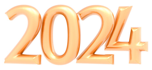 2024 New Year Number 3D Render