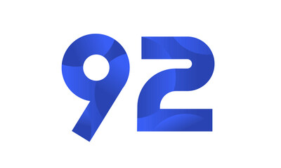 Blue Beach Number Modern Business Logo