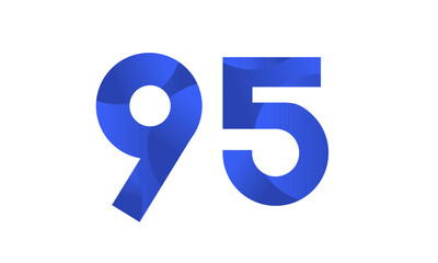 Blue Beach Number Modern Business Logo