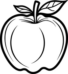 outline illustration of apple for coloring page