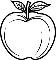 outline illustration of apple for coloring page