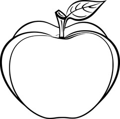 outline illustration of apple for coloring page