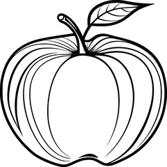 outline illustration of apple for coloring page