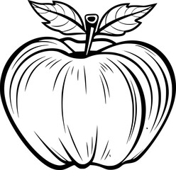 outline illustration of apple for coloring page