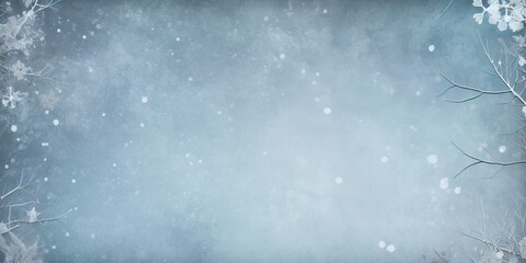 Christmas tree pieces winter-themed background with ample copy space