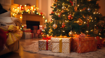 Photo of gifts under the Christmas tree