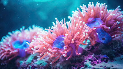 Fototapeta na wymiar The soft coral diversity in the Pacific ocean, Underwater coral flowers