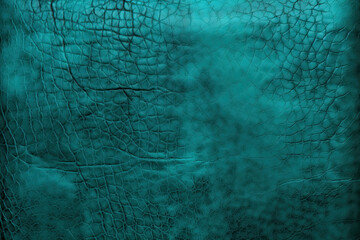 Close up turquoise  leather texture, background.