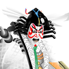 歌舞伎の美しいイラスト
