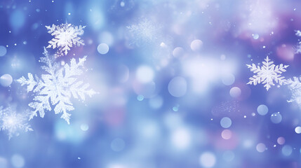 Fototapeta na wymiar Snowflakes blur winter background