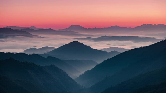 早朝の三越峠からの眺め