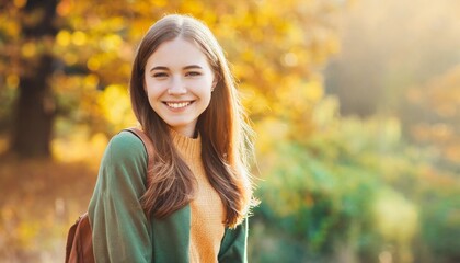 Autumn Serenity: Joyful Girl in the Forest