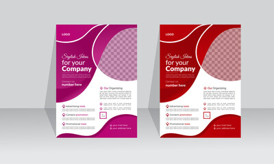 modern business flyer template brochure design. flyer in A4 with colorful triangles.