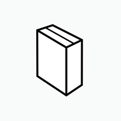 3D Box Icon Within Line Art Style. Package, Product Symbol - Vector. 