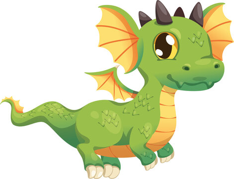 Baby dragon cartoon character illustration