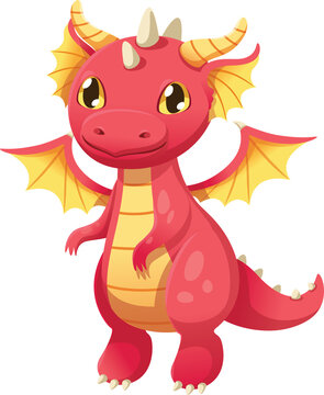 Baby dragon cartoon character illustration