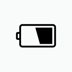 Battery Icon. Power, Middle Energy Symbol. Applied for Design, Presentation, Website or Apps Elements.