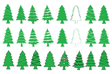 Obraz premium Free vector flat christmas element collection