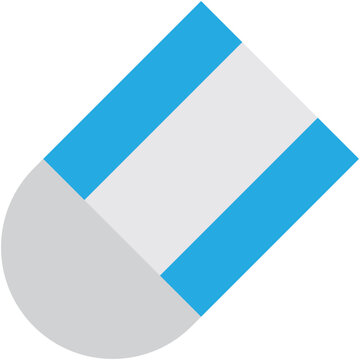 Vector illustration of A simple eraser in a striped case (light blue)