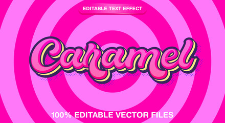 Caramel editable vector text and font effect style design