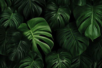 Fototapeta na wymiar leaves background, tropical leaves dark green background