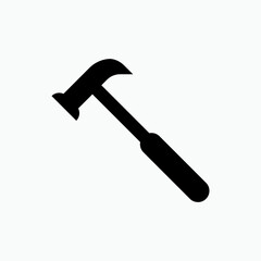 Hammer Icon. Workshop, Mechanics. Carpentry Equipment Symbol - Vector.