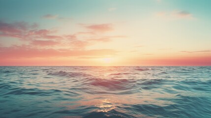 Obraz premium The sun is setting over the ocean. Generative AI.