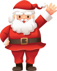 Santa Claus showing hand up for greeting or goodbye illustration