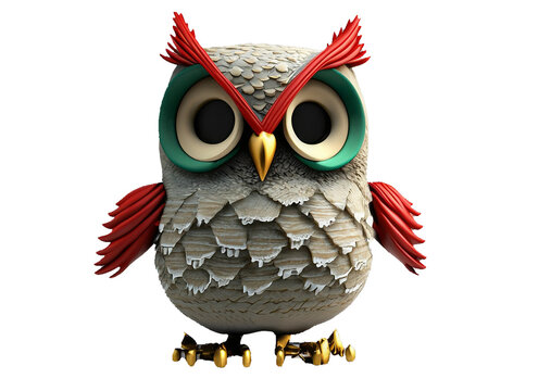 3d Christmas owl