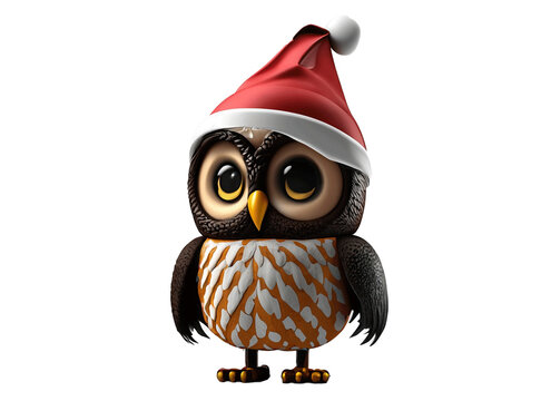 3d Christmas owl