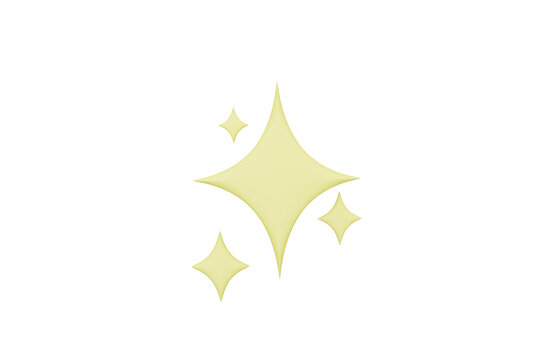 gold star on white, Sparkle star, set, icon