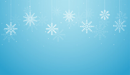 Naklejka na ściany i meble Christmas background. Beautiful falling snowflakes wallpaper