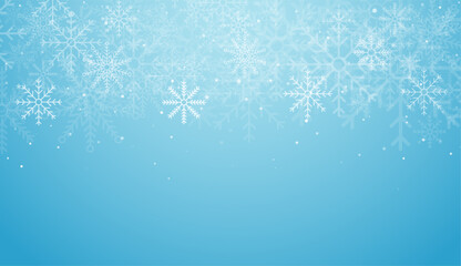 Christmas background. Beautiful falling snowflakes wallpaper - obrazy, fototapety, plakaty