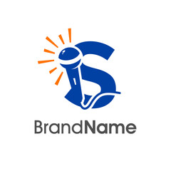 Simple Initial S Microphone Logo