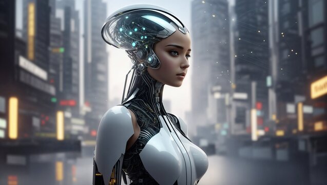 Data Reigns: Cybernetic Street Domination. Generative AI - Powered by Adobe