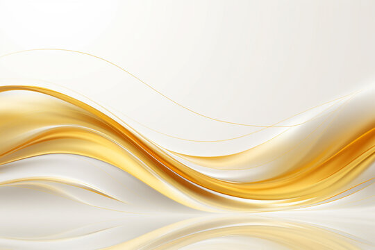 白背景に金色の波模様 © Kinapi