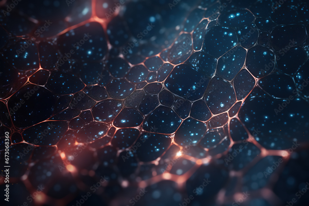 Wall mural abstract light spots and lines background,created with generative ai tecnology.