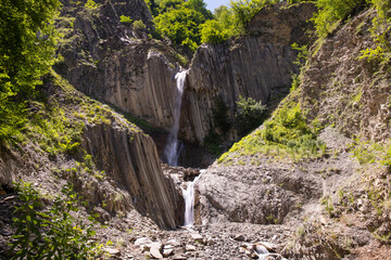 Beautiful waterfall Ziyvya. Laza village. Gabala region. Azerbaijan.