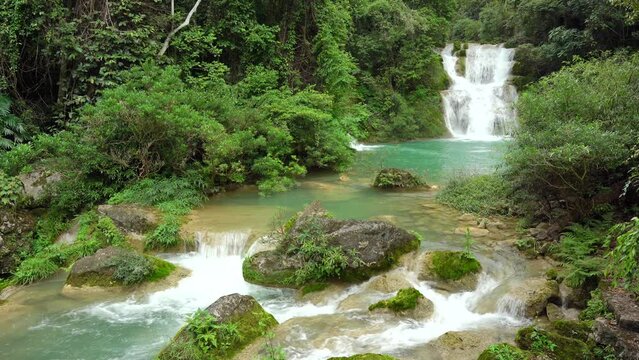 4K Guizhou Libo Xiaokong 68 Waterfall and Stream Natural Landscape