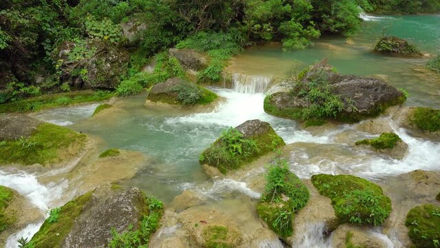4K Guizhou Libo Xiaokong 68 Waterfall and Stream Natural Landscape