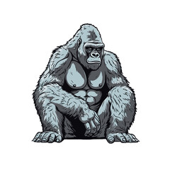 Karikatur eines Silberrücken Gorillas AI Generative
