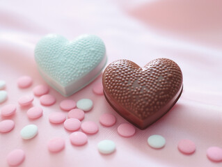 Obraz premium Romantic Chocolate Hearts 