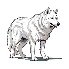 Arktischer Wolf Vektor Illustration, AI Generative