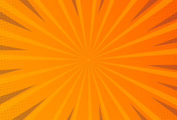 comic background . color gradient .orange . zoom effect. . halftone. modern. vector