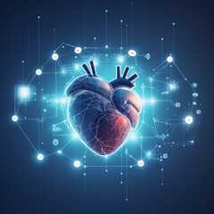 Ludzkie serce w prześwietleniu. Ai generative - obrazy, fototapety, plakaty