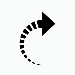 Right Turn Arrow Icon. Direction Symbol - Vector Logo Template.