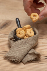 Taralli or tarallini traditional Italian snack