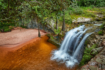 waterfall in the forest of Amboro naional park, Bolivia - 673074968