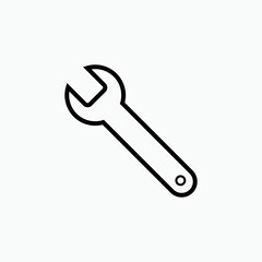 Wrench Icon. Repair, Setting. Mechanics, Maintenance Symbol for Design, Presentation, Website or Apps Elements  – Vector.